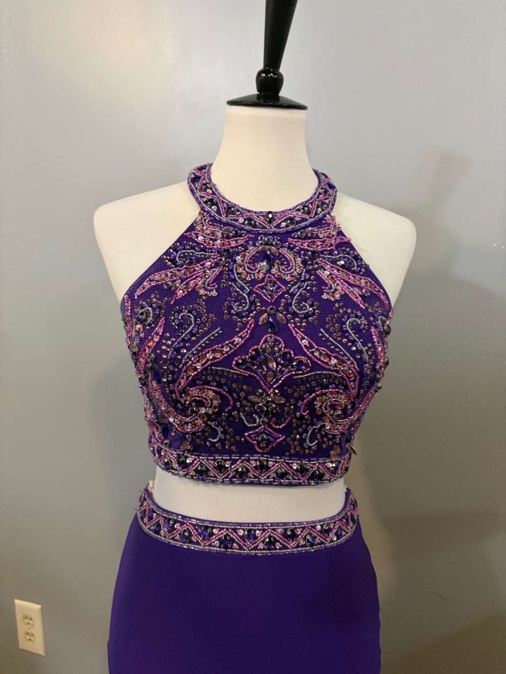 2 Piece Sequin Formal Dress